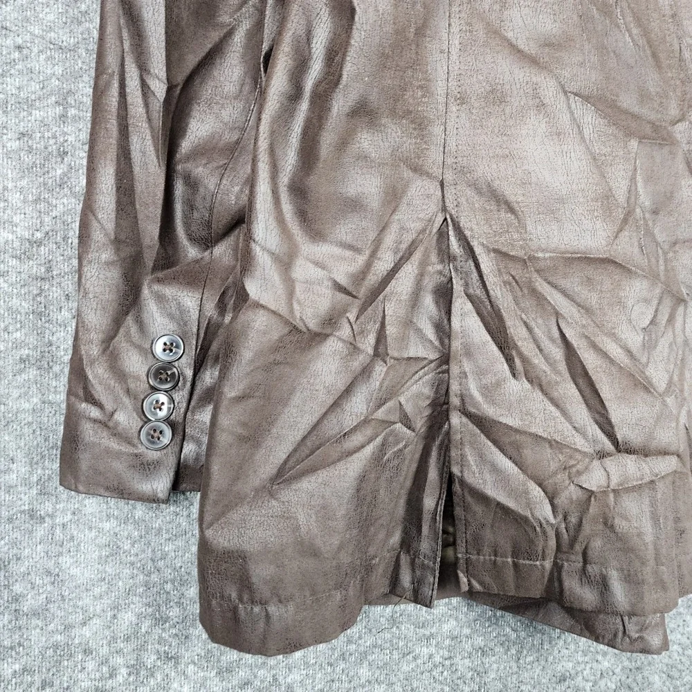 Calvin Klein Blazer Mens 54L Faux Leather Brown EUC